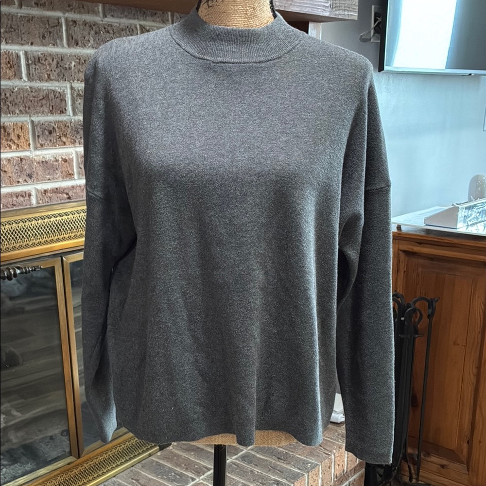 Basic Editions Gray Cowl Neck Sweater